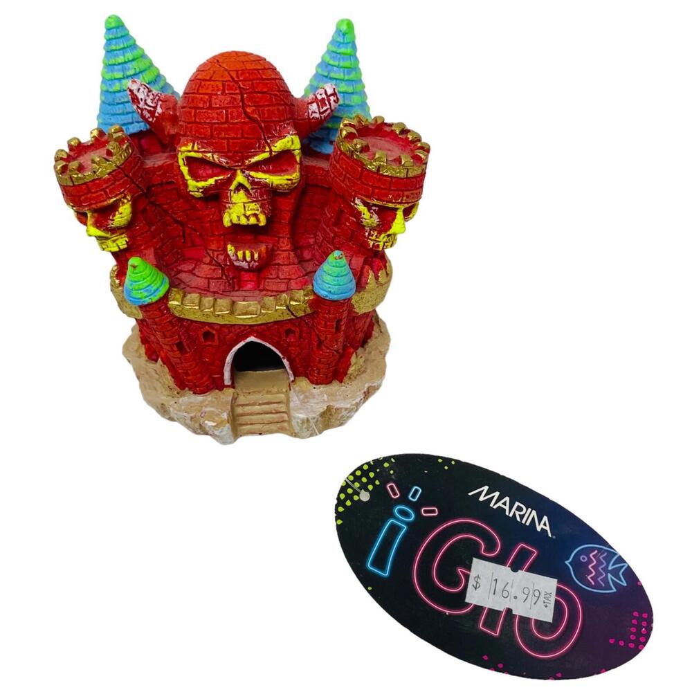 Marina iGlo Skull Castle 4" Aquarium Fish Tank Decoration